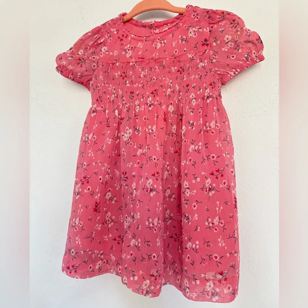 BABY GAP FLORAL PINK GIRLS DRESS SZ 6-12 MONTH